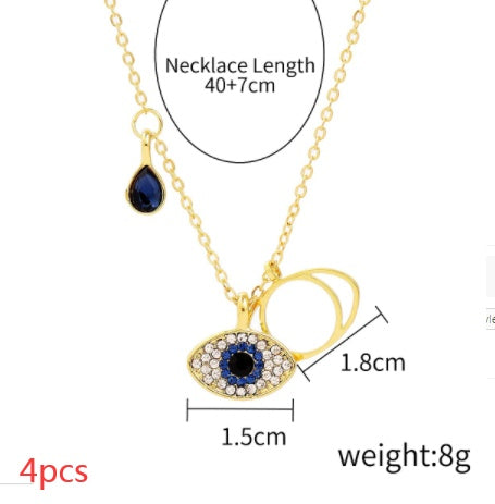 Diamond Demon Eye Necklace Female
